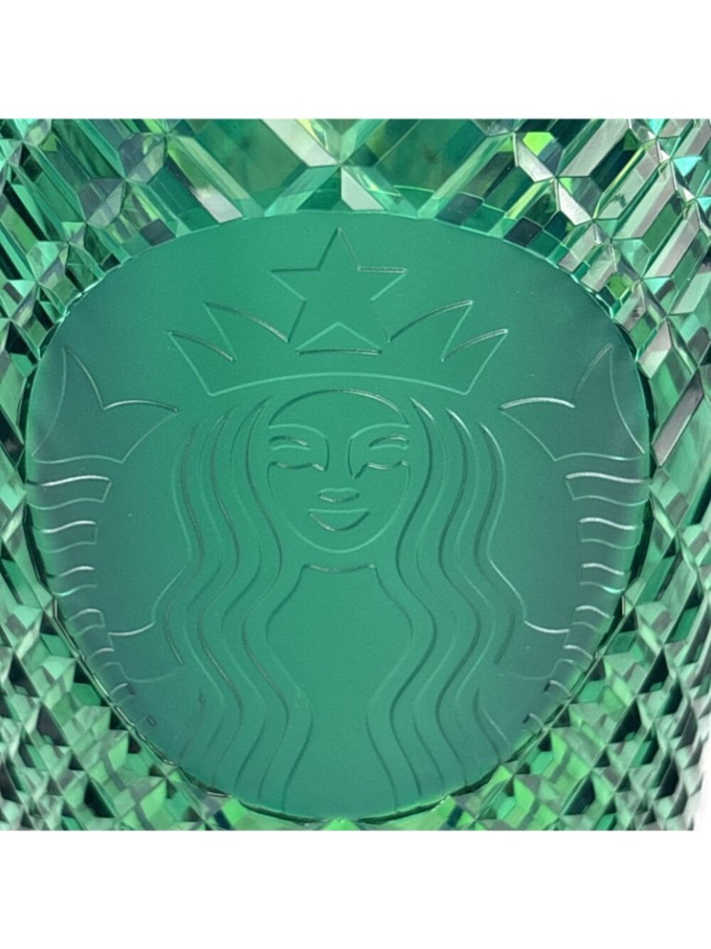 NEW Starbucks 24 oz Tumbler emerald green jeweled 2021 Venti cold cup (no straw) - Picture 3 of 4